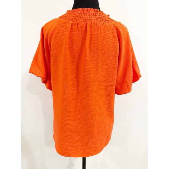 THML Orange Short Sleeve Top with Blue Stripe - Picture 7 of 8
